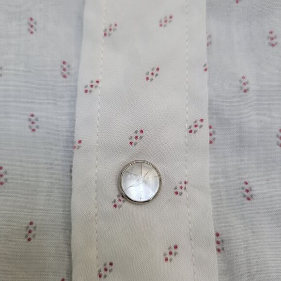 Vintage 80s Western Button Shirt Large 21x30 Disco Hippie - Picture 12 of 13